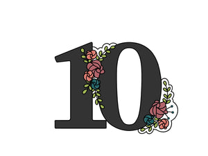 Floral Numbers 10