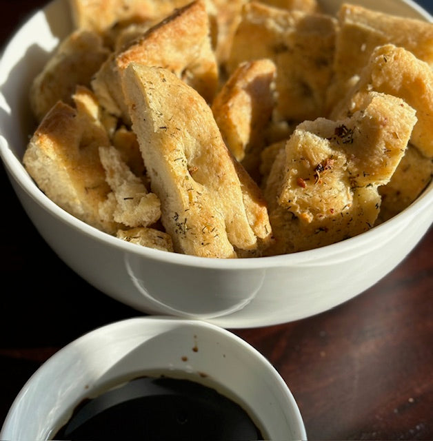 Fresh Made Garlic + Herb Focaccia Bread