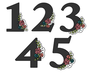 Floral Numbers 1-5
