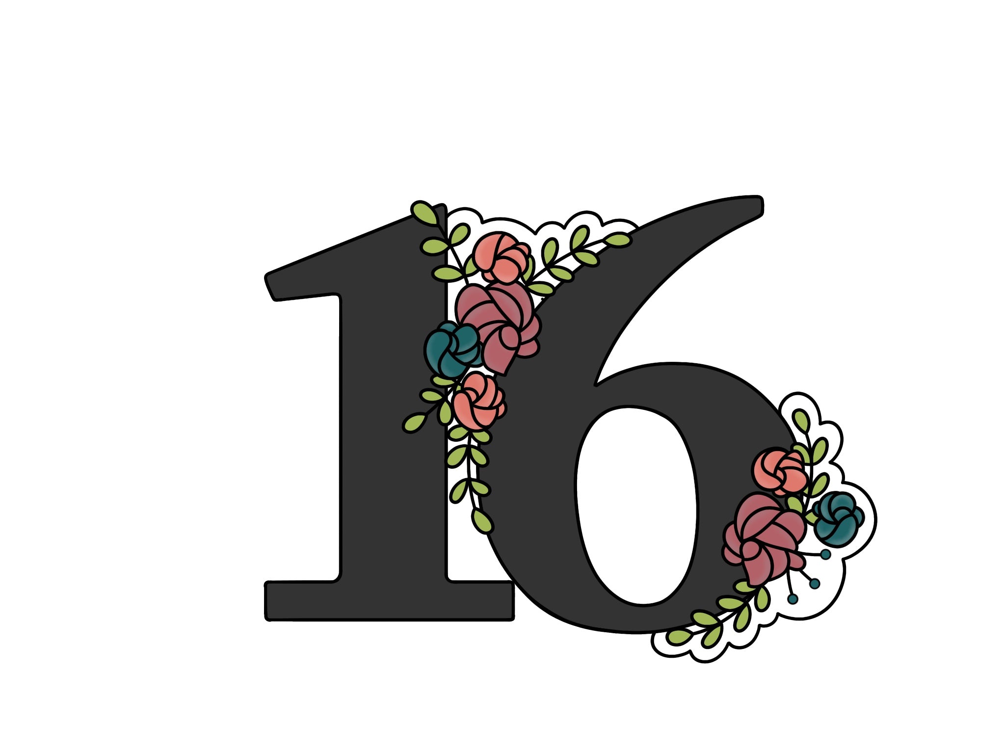 Floral Numbers 16