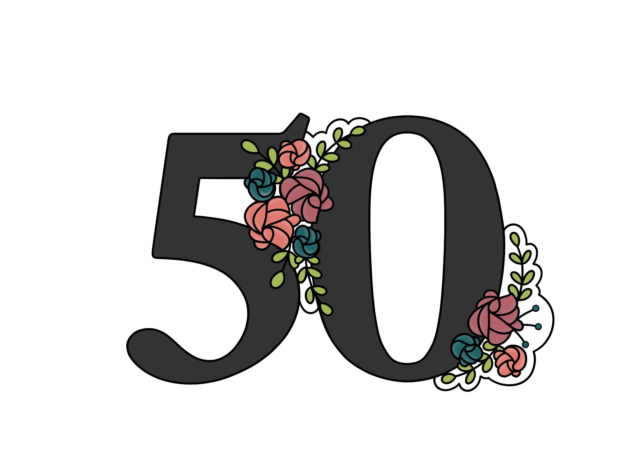 Floral Numbers 50