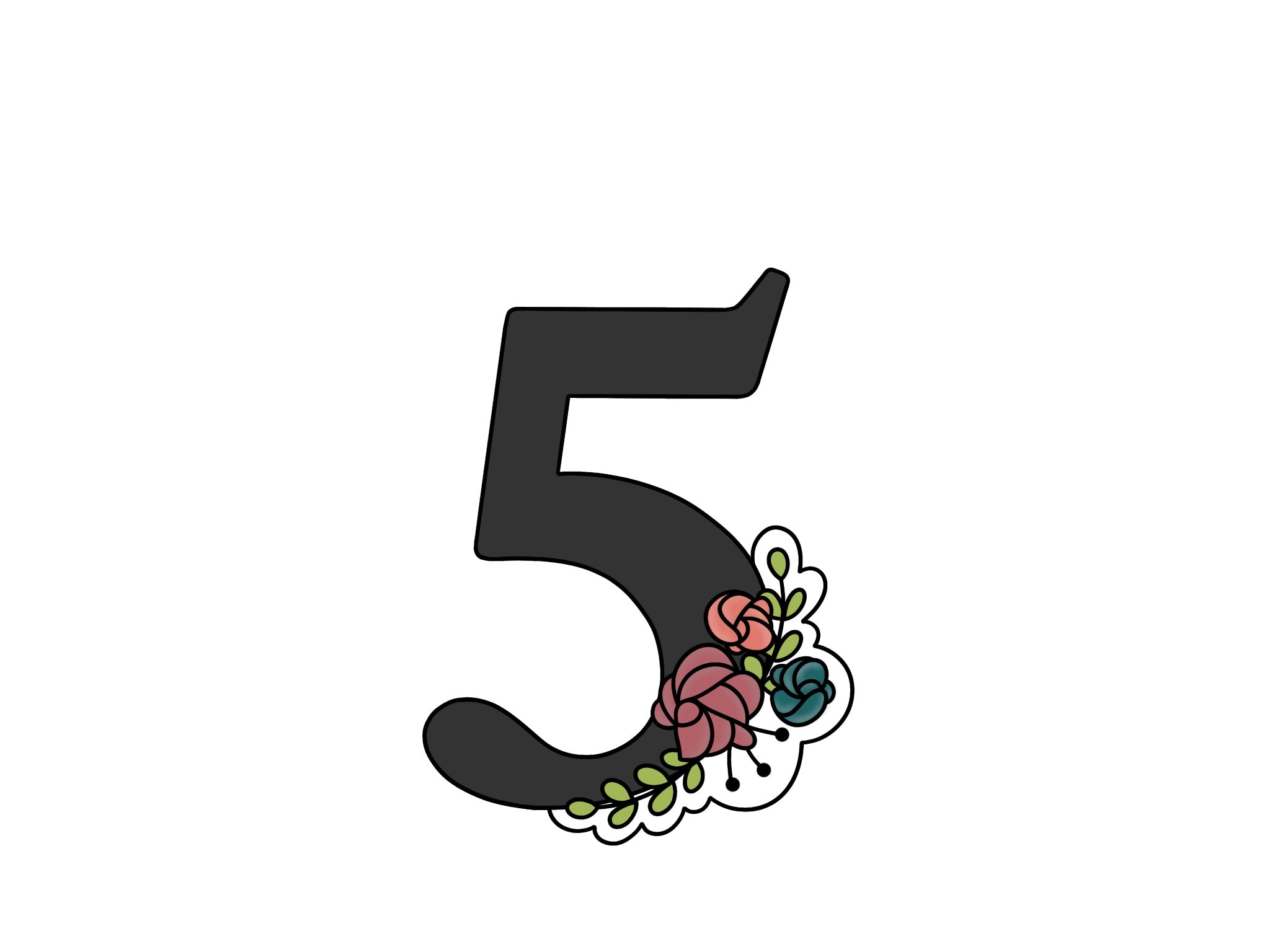 Floral Numbers 5
