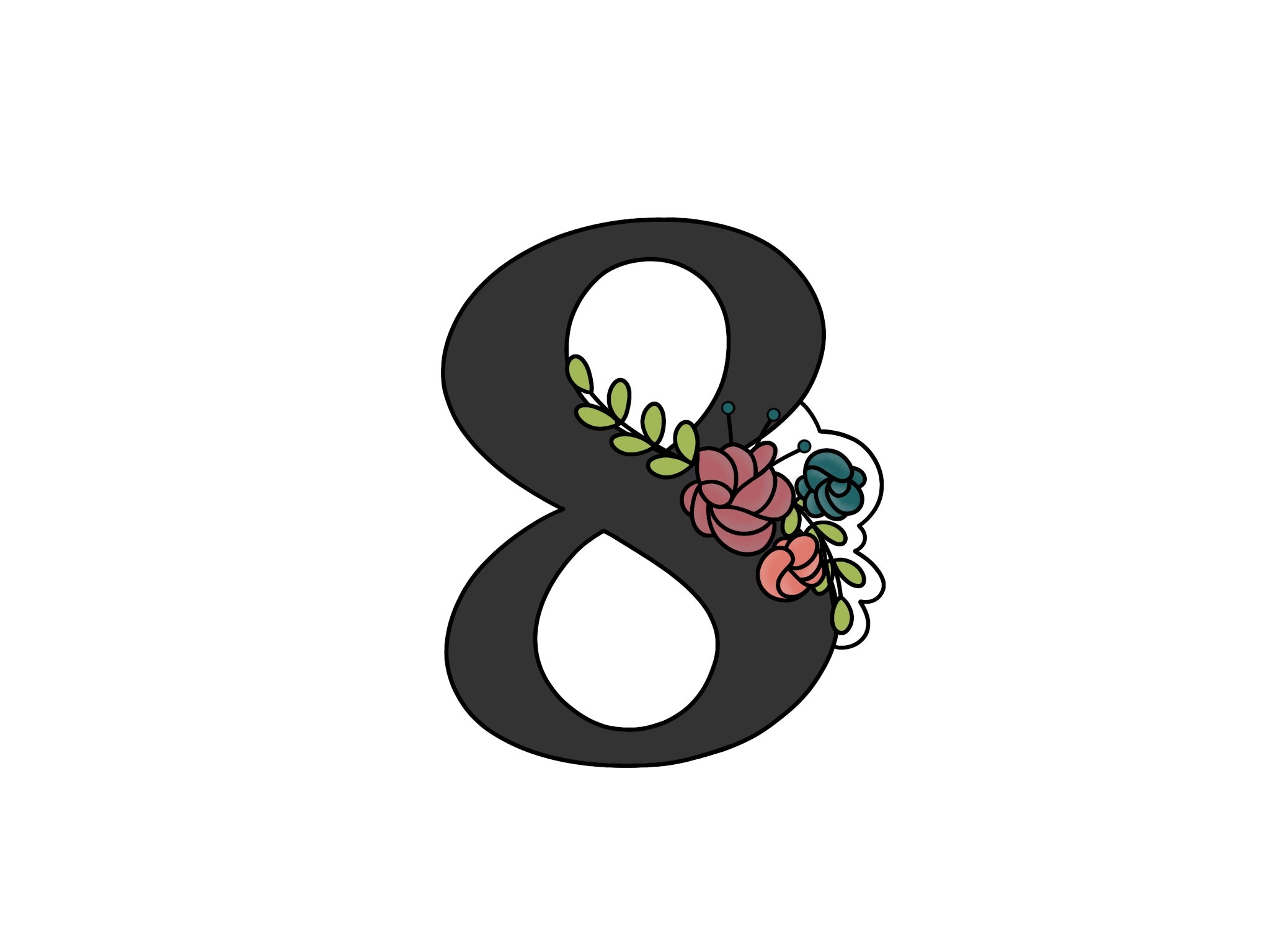 Floral Numbers 8