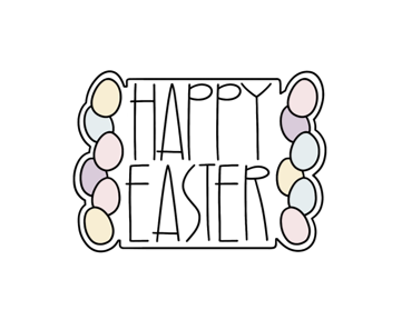 Happy Easter Plaque with Eggs