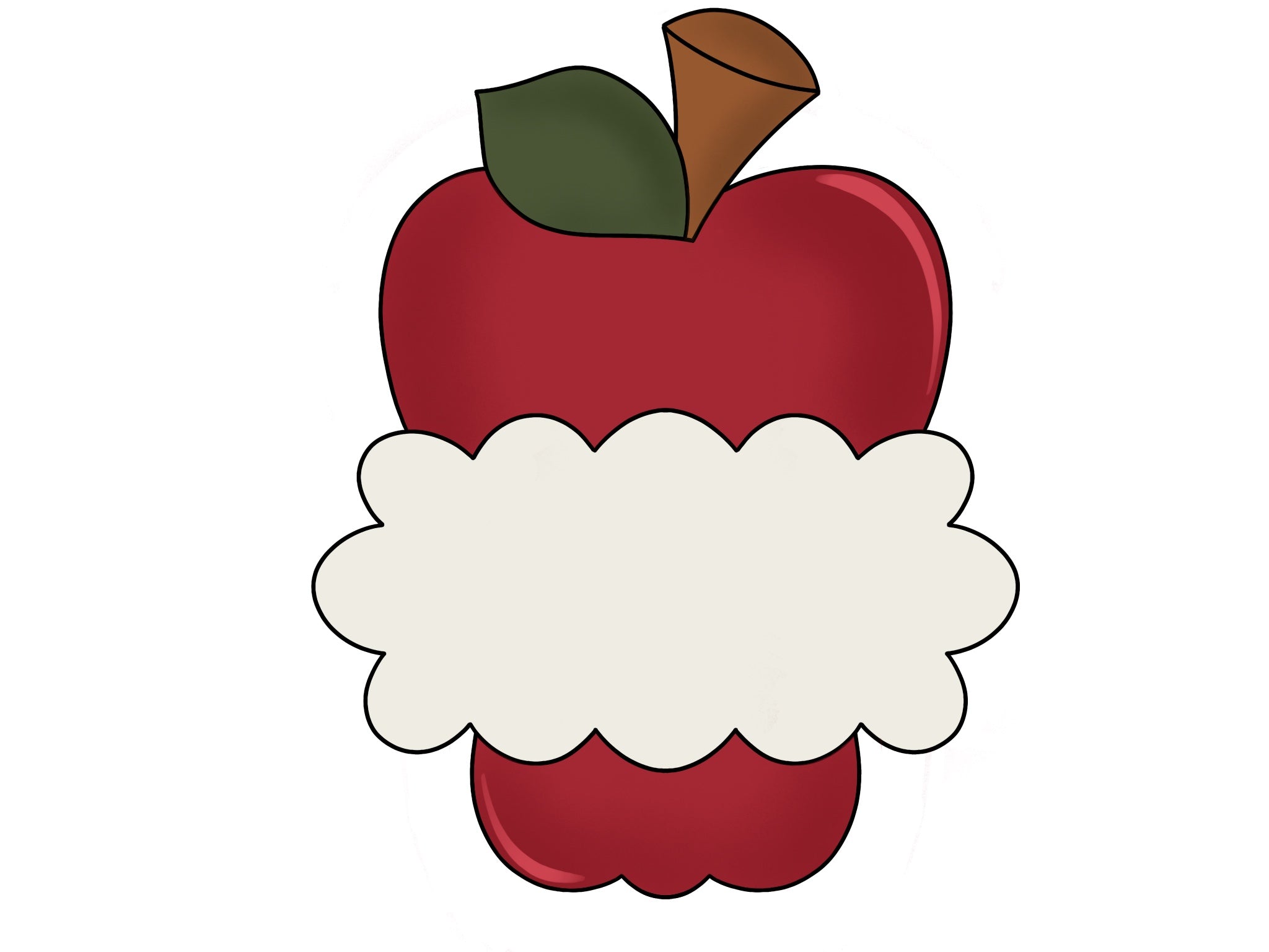 Apple with Bubbles Plaque Name Banner