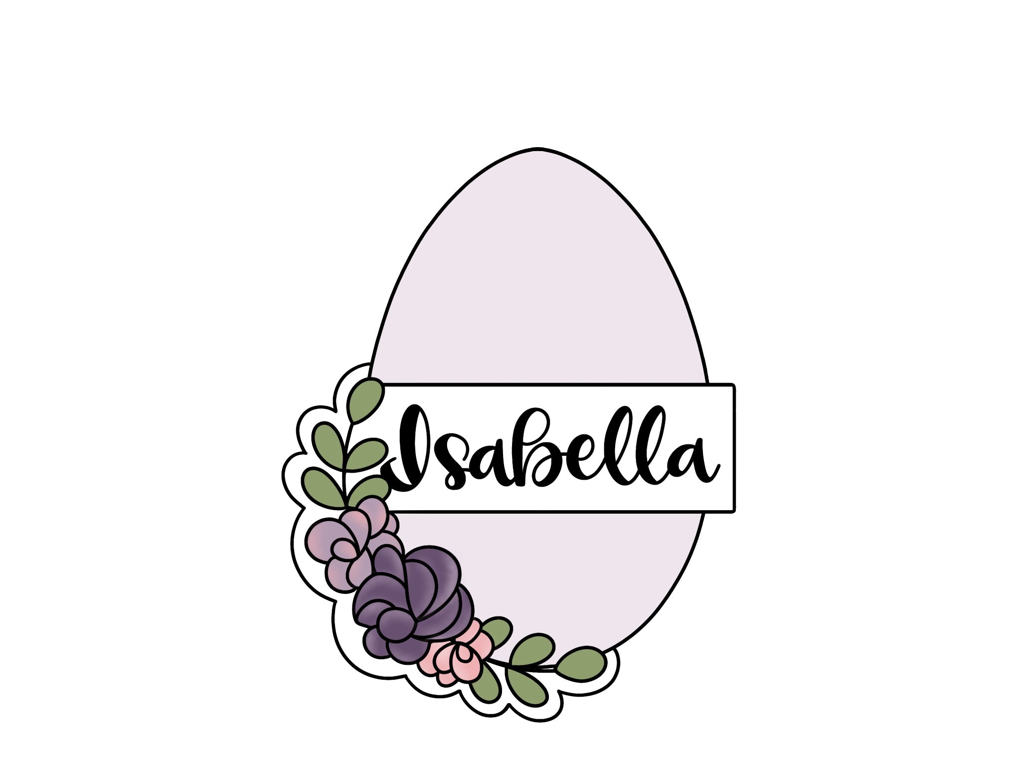 Floral Egg with Plaque