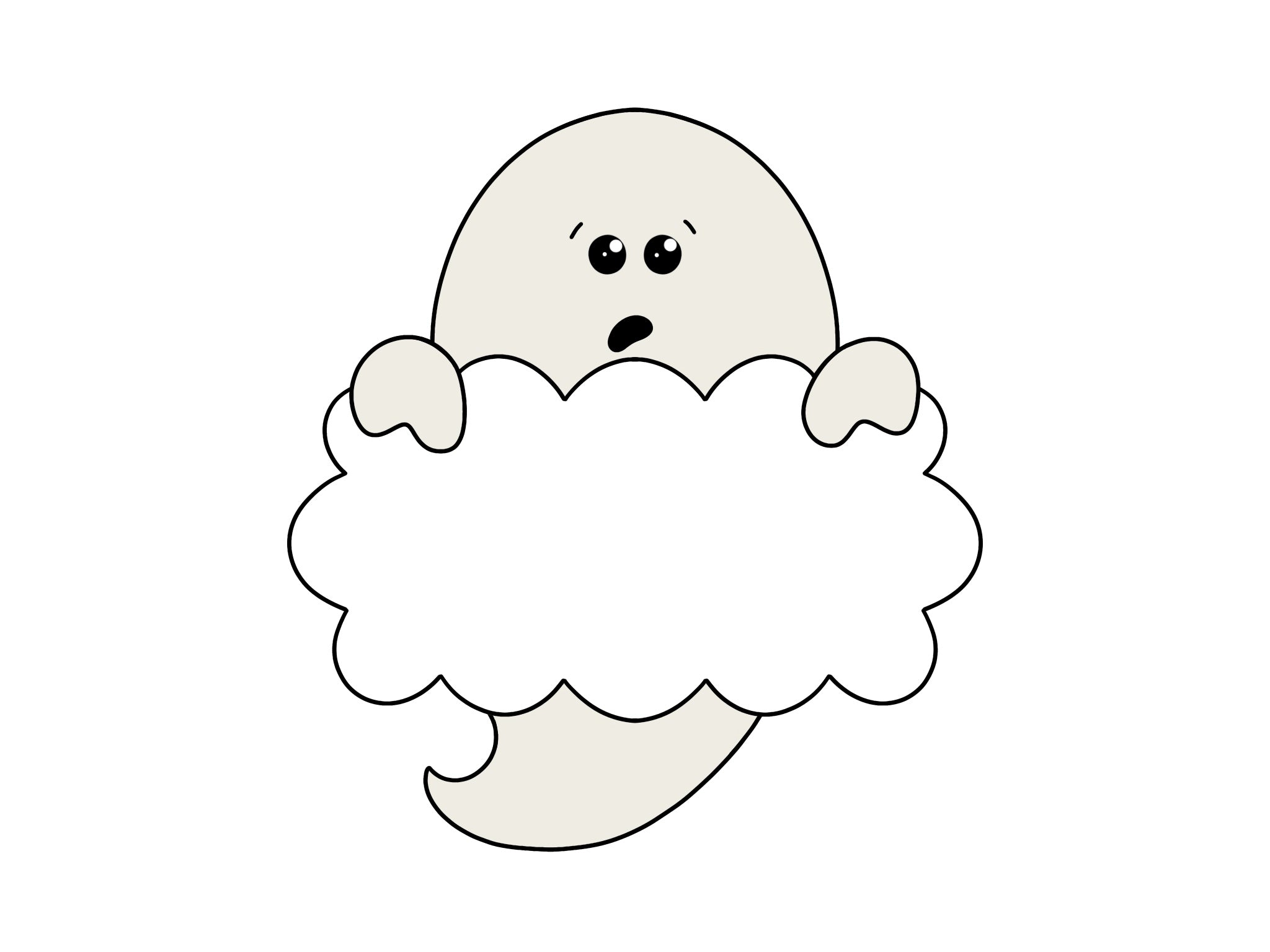Ghost with Bubble Plaque (with tail)