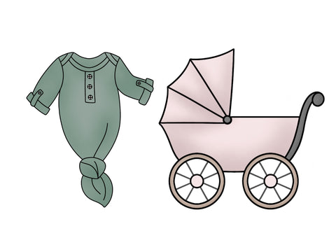 Knotted Onesie and Pram Set