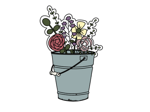 Spring Bucket with Flowers