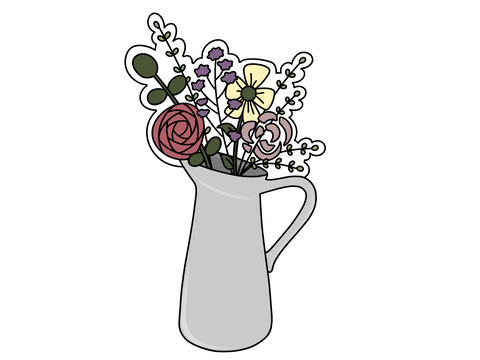 Spring Pitcher with Flowers